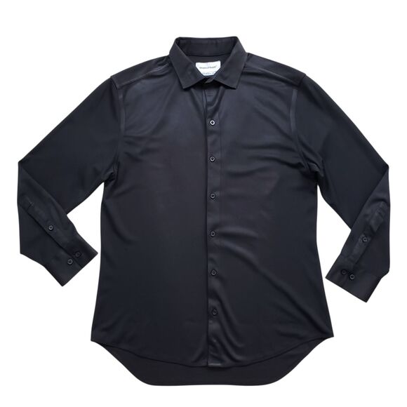 Ministry of Supply Apollo Shirt Mens Medium Slim Fit Black Performance Stretch - Picture 1 of 9